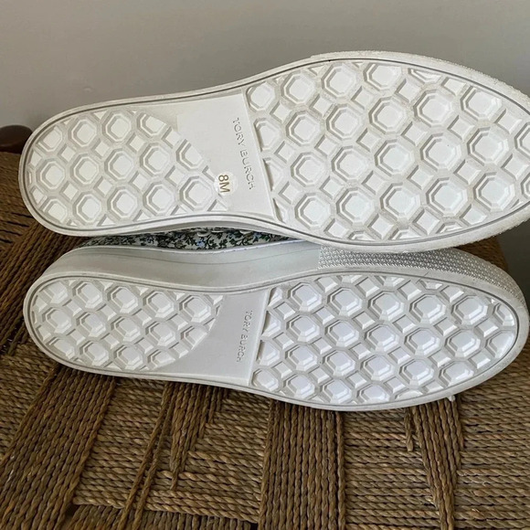 Tory Burch Shoes Women’s 8 Logo High Top Sneaker Printed Canvas Floral - Picture 7 of 7